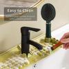 Kitchen Sink Splash Guard With Toothbrush Holders, Silicone Sink Draining Mat Behind Faucet, For Kitchen Bathroom Sink Protectors Accessories 2pcs
