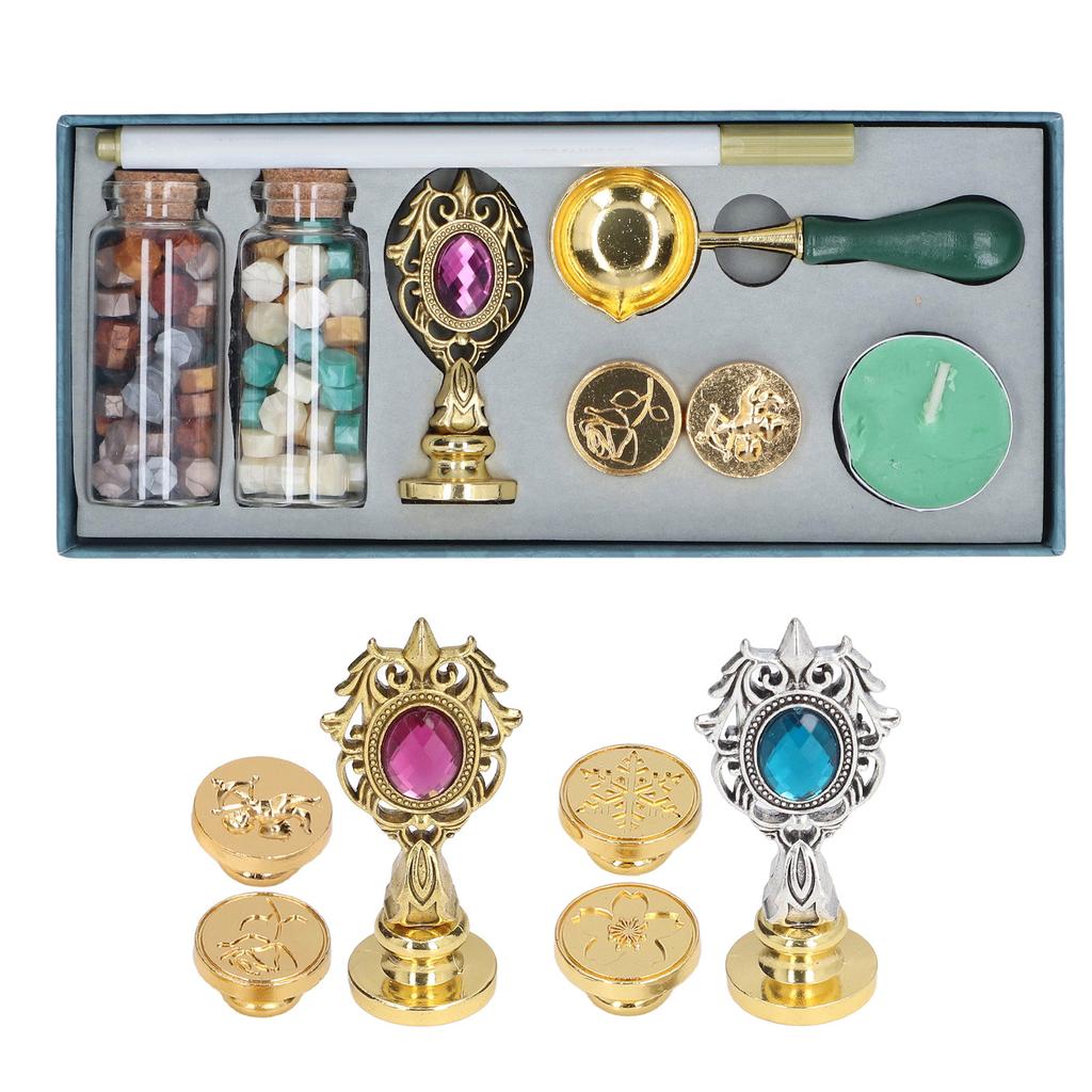 Набор восковых штампов с прозрачной гравировкой и съемной ручкой. Тонкая восковая изысканная работа. Печь для восковых штампов.