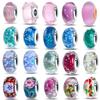 Оригинальные Розовые Стеклянные Бусины Синие Романтичные Бусины Шармы из Серебра 925 Пробы для Женщин DIY Изготовление Украшений Браслет Подходит
