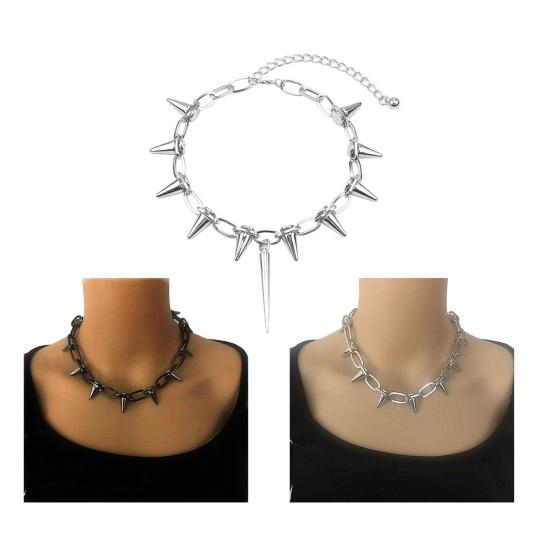 Yousheng Spike Choker для женщин и мужчин в стиле готики и панка, ожерелье с металлической цепочкой и шипами, рок-ночной клуб, ювелирные изделия с заклепками