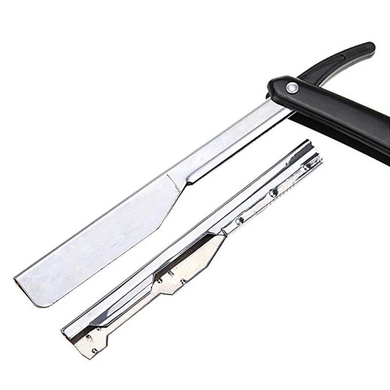 Винтаж с деревянной ручкой инструменты для удаления волос старый набор ножей для бритья из нержавеющей стали парикмахерская бритва прямой край складной подарок