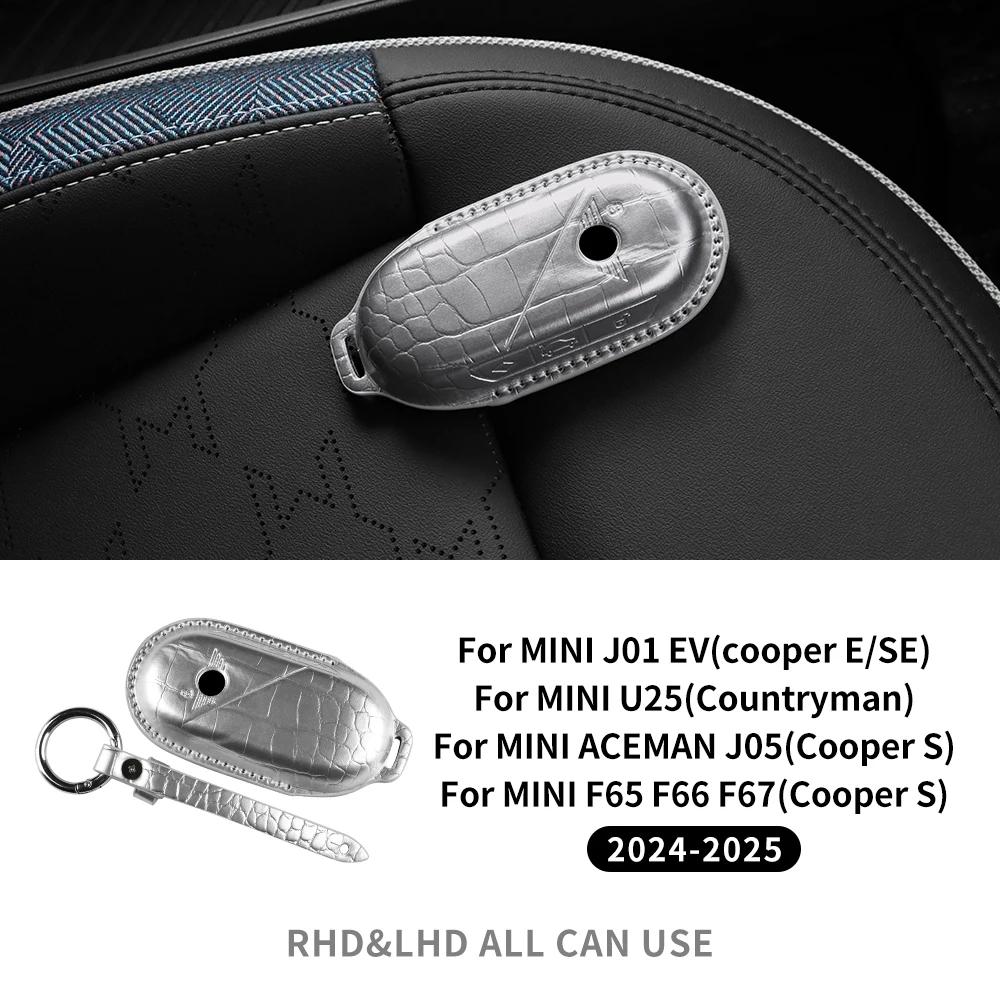 Leather Key Protection Cover For BMW MINI J01 J05 U25 F65 F66 2024 Car Remote Key Case Cover Shell Accessories Styling
