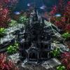 Нетоксичная пещера для аквариума, готический замок, укрытие для аквариума, 3D-печатная пещера-укрытие для петушка, стиль, орнамент, декоративное коралловое укрытие для маленьких
