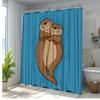 1pc Cute Otters Shower Curtain - Adorable Forest Animal Design, Durable Polyester Fabric, 70. 8x70. 8 Inches with 12 Hooks,