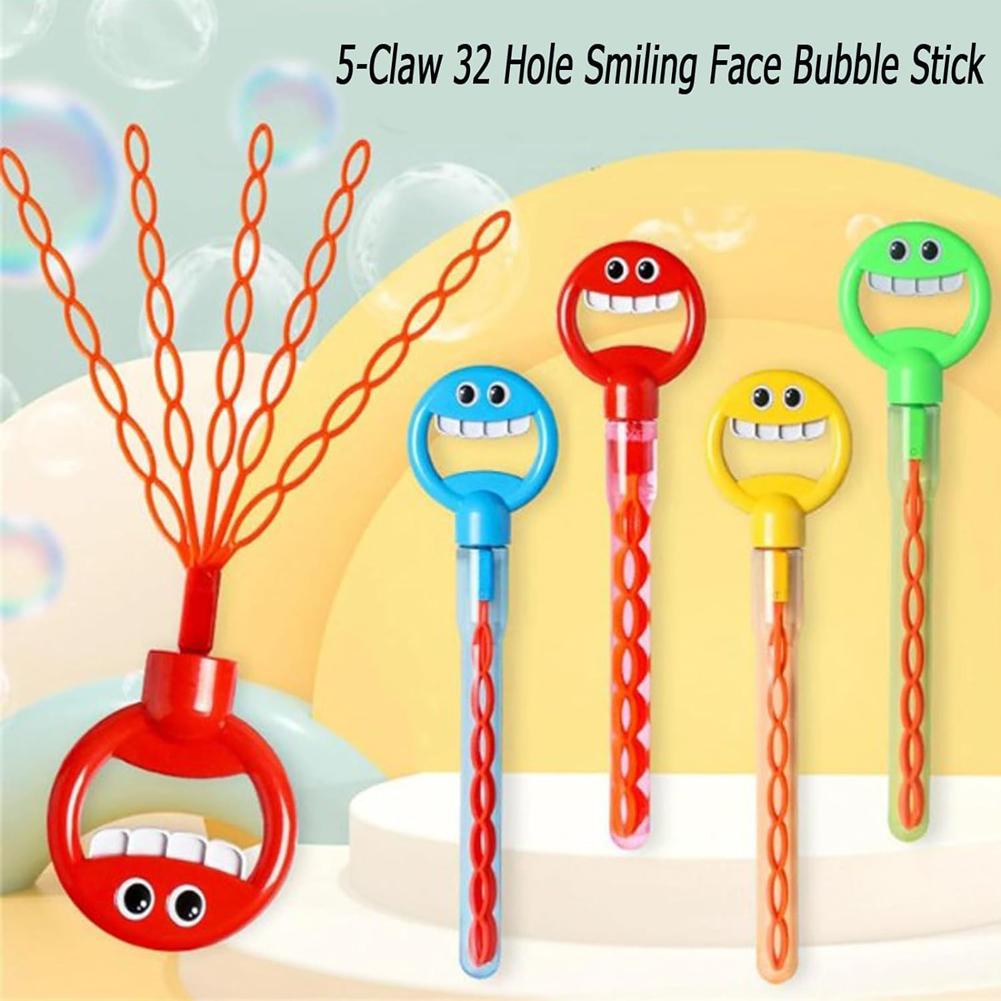 Ручной аппарат для выдувания пузырей с улыбающимся лицом на 32 отверстия для детей, летний подарок