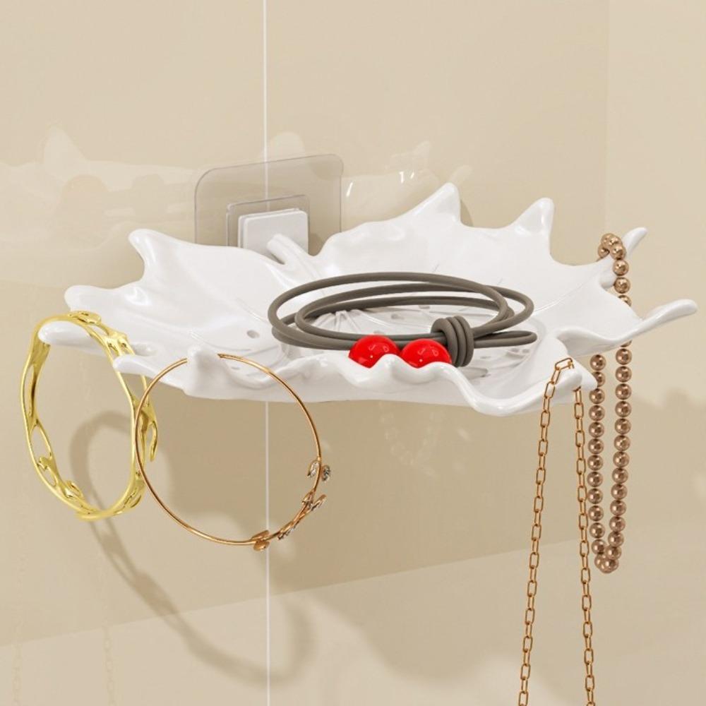 Wall Mounted Soap Box Self-adhesive Storage Rack Bathroom Kitchen Sink Organizer