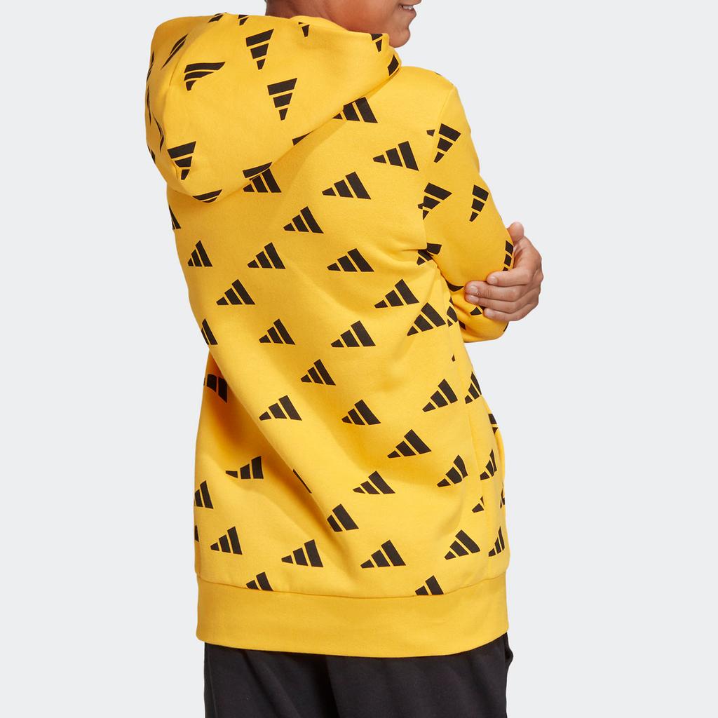 adidas Толстовка YB ID TP FZ HD Вязаное полотно Спортивный Флис с подкладкой С капюшоном Желтый Подростки ED6403