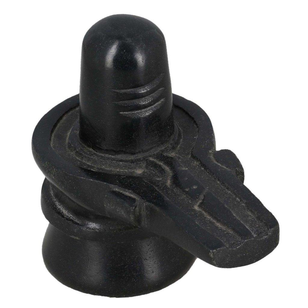 Статуэтка Шива Лингам из Черного мрамора (2 дюйма), Shivling Murti Idol Stone Statue Black Marble Shiva Lingam,  WEIRD