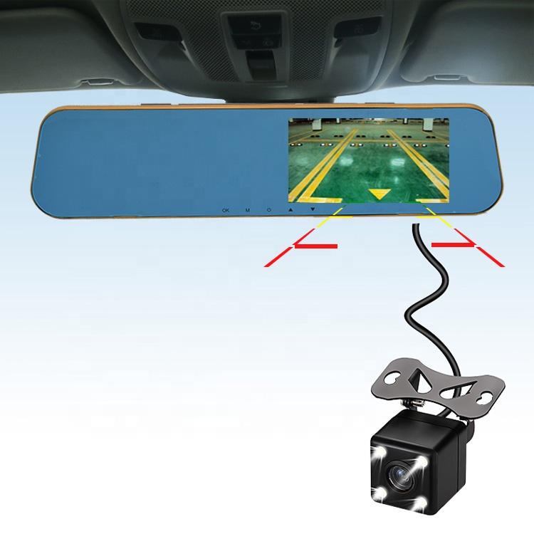 4.3 Inch Rearview Mirror Car Dashcam Fhd 1080P IPS Screen Car Video Recorder Hot Car Black Box Camera Mirror Dual Lens Dvr