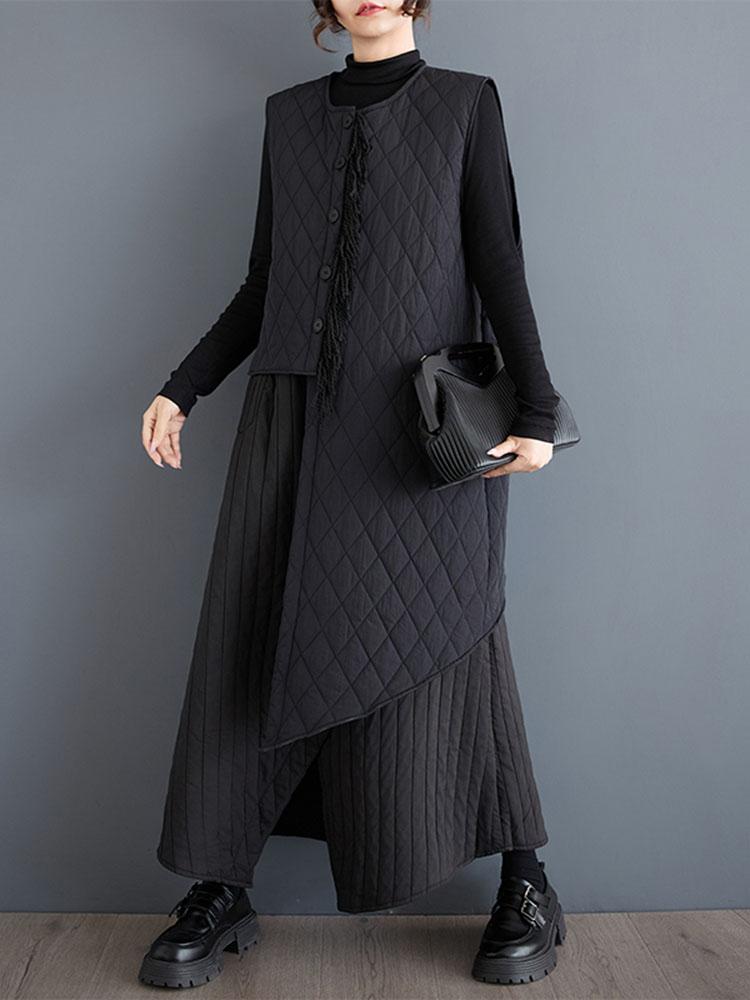 Xitao Однотонный повседневный асимметричный женский комплект платьев ZYY1057