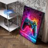 Colorful Neon Gamepad Canvas Painting Print Posters For Gaming Room Living 80s Retro Aesthetics Art Home Wall Decor Pictures