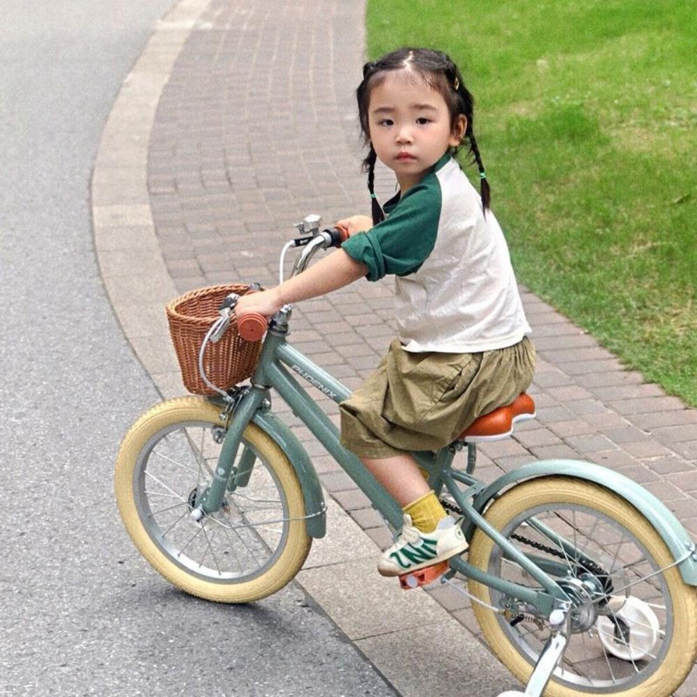 Rattan Woven Bicycle Basket Removable Bike Storage Basket Durable Carrier Bag Kid