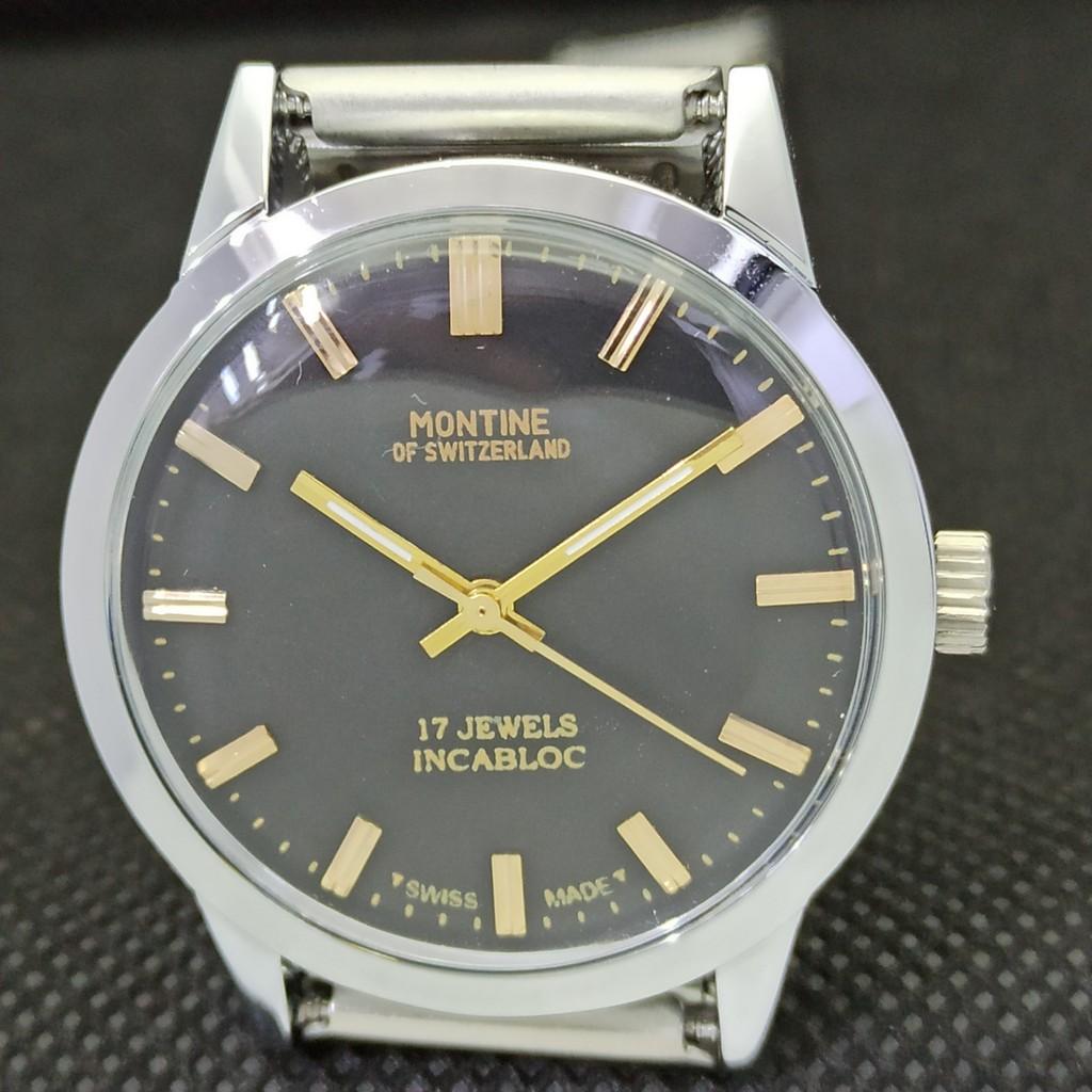 ВИНТАЖНЫЕ МУЖСКИЕ ЧАСЫ MONTINE OF SWITZERLAND 17 КАМНЕЙ INCABLOC МЕХАНИЧЕСКИЕ С ПОДС. ЗАВОДОМ a285410-4