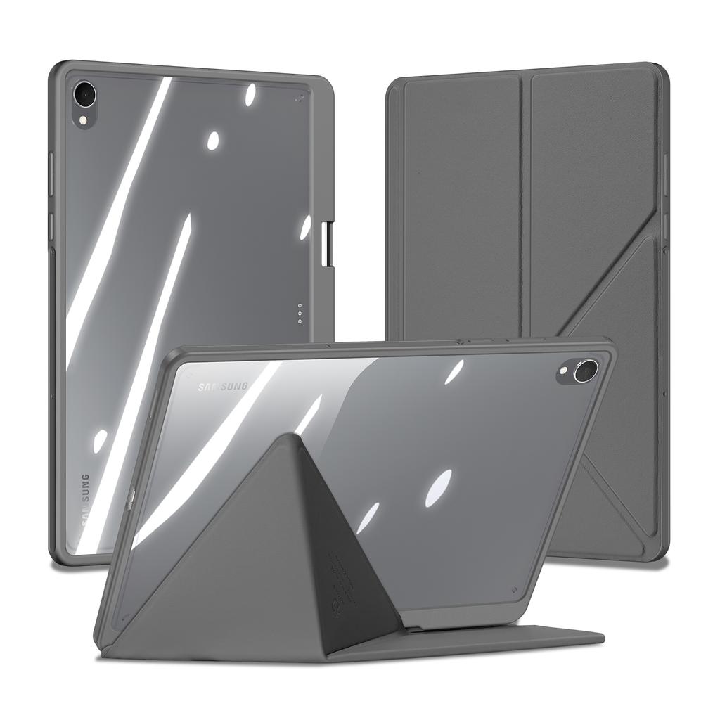 For Samsung Galaxy Tab S11 Case DUX DUCIS Magi Series Detachable Origami Stand Leather+PC+TPU Clear Back Cover