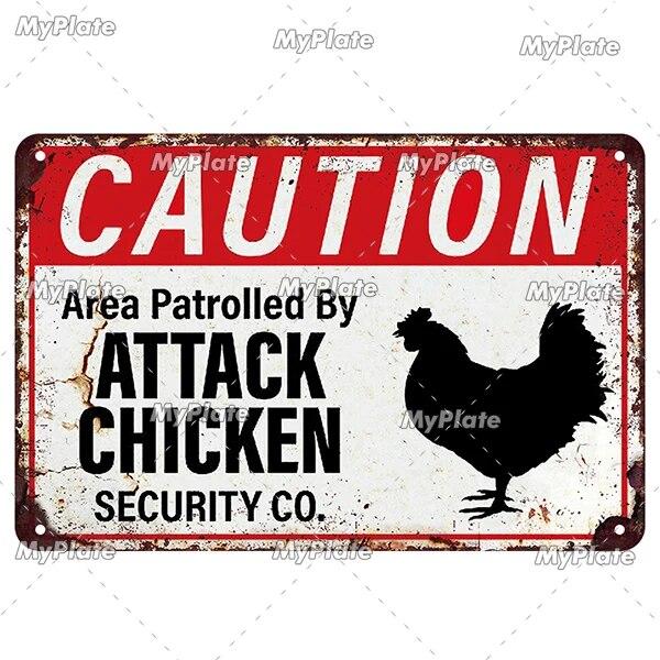 Vintage Chickens Slow Metal Sign Tin Sign Decoration Plaque Home Wall Decor Bar Sign Home Decor Poster Drop Shipping