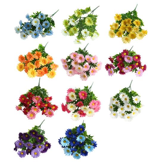 Искусственный цветок с зелеными листьями Реалистичный Устойчивый к УФ-лучам Поддельный шелковый букет цветов В помещении На открытом воздухе Сад Патио Балкон Домашнее украшение