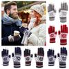 Knitted Snowflake Winter Knitted Gloves Thickened Skiing Gloves Full Finger Mittens  Winter