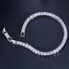 WWJ Elegant Princess Cut Royal Blue Zircon Tennis Bracelets Bangles for Women