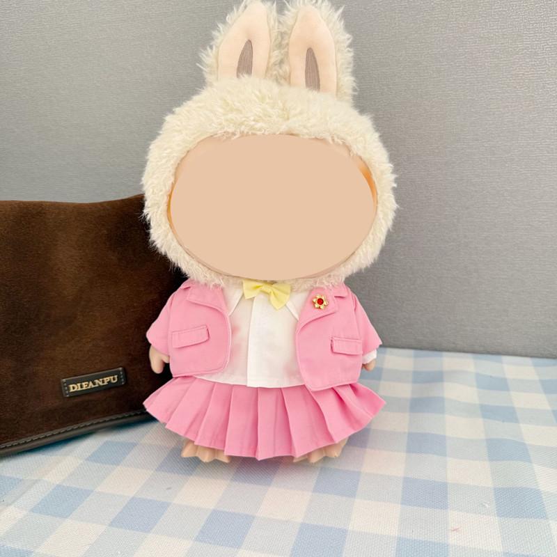 [Cloth Only] 38CM Doll Clothes  Pink Suit Uniform Set for Cartoon Toy JK Student Skirt Exquisite Accessories