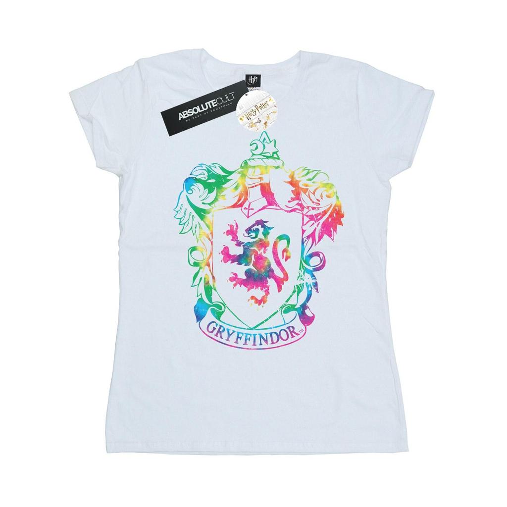 Harry Potter Womens/Ladies Gryffindor Crest Tie Dye Infill Cotton T-Shirt