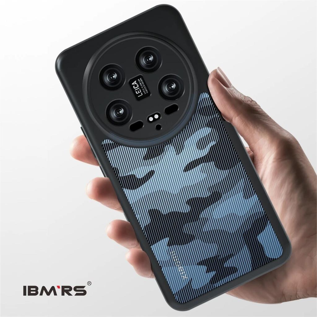 Чехол ibmrs для Xiaomi 14 Ultra Anti-Fingerprint Camo, матовый прозрачный защитный чехол для телефона