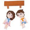 1Set Sweet Couple Diy Mini Miniature Figurine Garden Deco Seat Micro Landscape