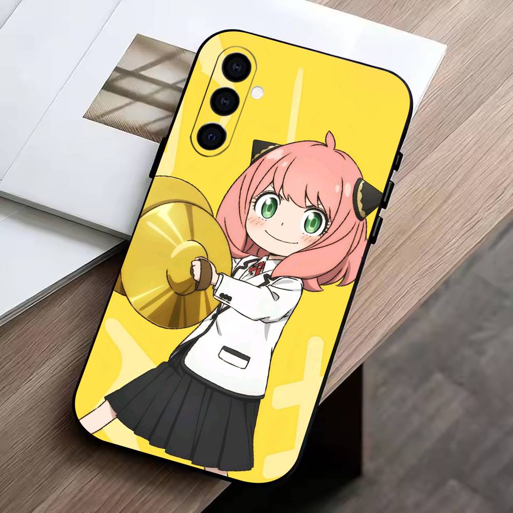 Cute Cute Anya Phone Case For Samsung Galaxy A73,A72,A71,A70,A53,A52,A51,Soft Silicone Black Cover