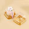 50pcs Dessert Egg-Yolk-Puff BoxTransparent Square Plastic Mooncake Dome Packaging Boxes, Moon Cake Container Baking Food Packing
