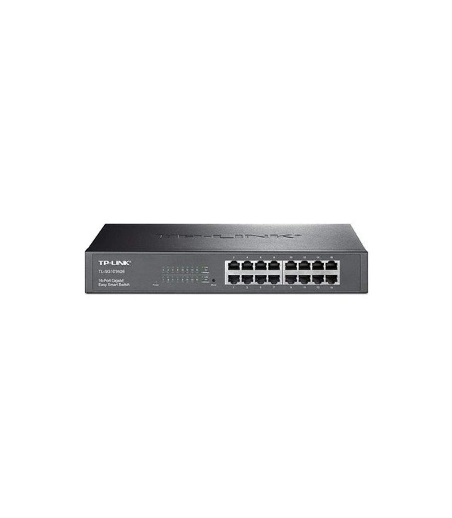 Giga Compatible 16 Port Smart Switch with Management Function Metal Housing 5 Year Warranty Black TP-Link TL-SG1016DE