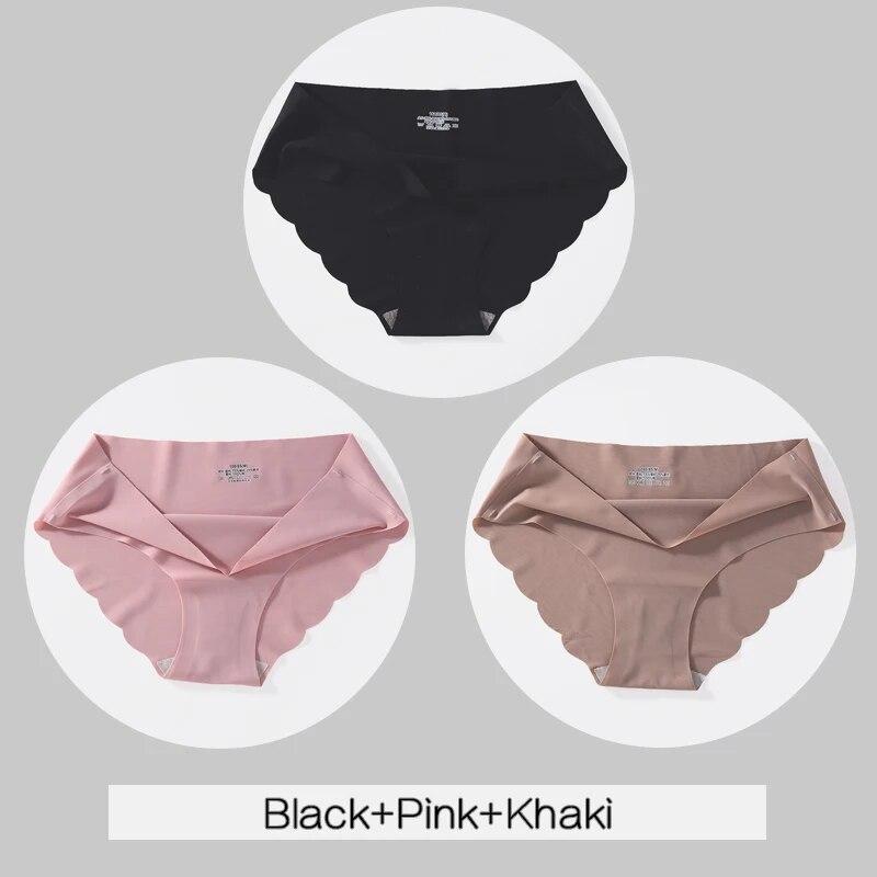 3 шт./компл. женские бесшовные трусики M-XL с низкой талией, женское мягкое нижнее белье, сексуальные трусы с волнистыми краями, женское нижнее белье