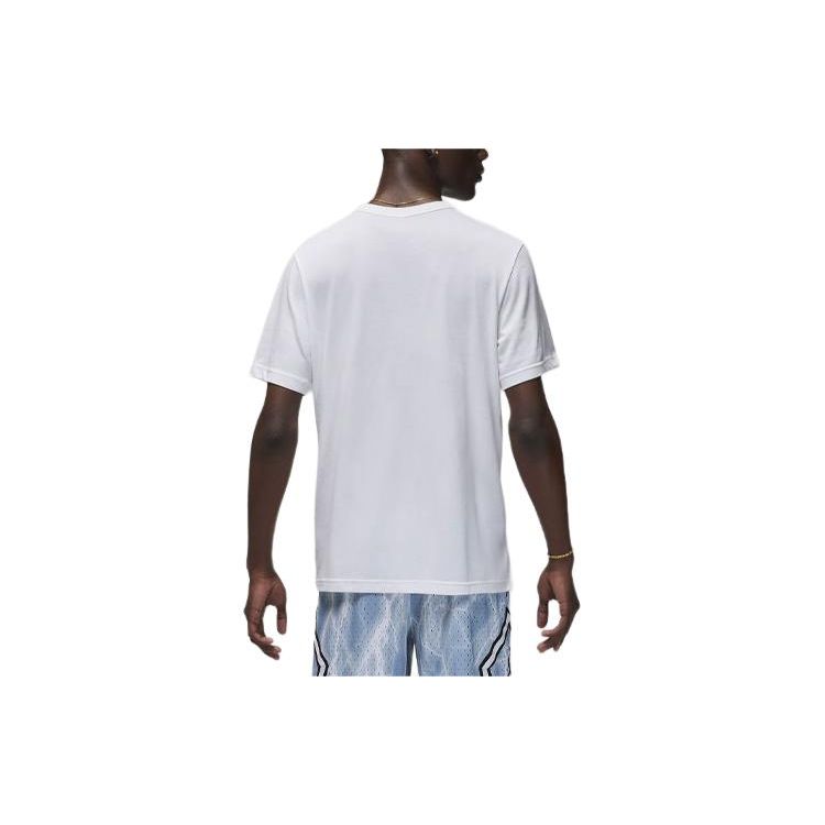 Jordan Мужская футболка с коротким рукавом и круглым вырезом Nike Dri-FIT Sport, однотонная, с логотипом, белая FN5829-100