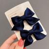 2Pcs/Pair Small 4cm Duckbill Hair Clips Satin Butterfly Bow Hair Bangs Hairgripes Women Girl Fashionable Hair Accessories