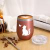 Livole Cat Gift for 350ml Stainless Steel Tumbler with Lid and Perfect for Day or Retirement Women, Straw, Insulated, Mother's (Rose Gold)