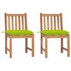 Garden Chairs 2 pcs with Cushions Solid Teak Wood