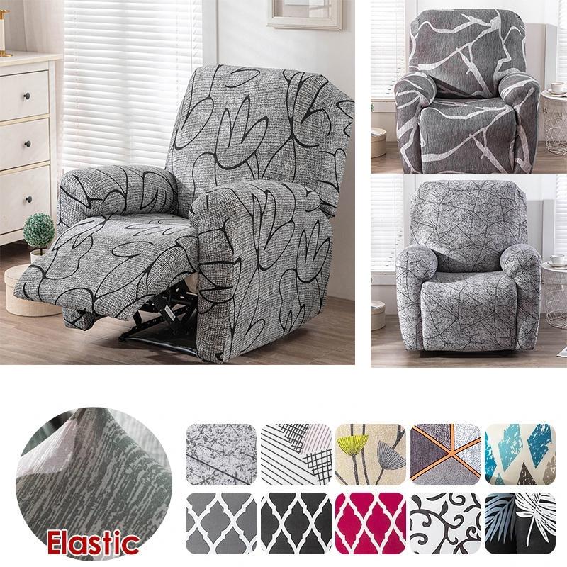 4 Pieces/set Recliner Print Sofa Cover Stretch Lazy Armchair Slipcovers Couch Covers for Living Room Decor