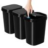 TZAVE Trash Can with Set of 3 Trash Garbage Container with Dust Width 18 X Depth 23 X Height 31 Black Lid, (9.5 L) Can, Slim, Stylish, Lid, Box, Cm,