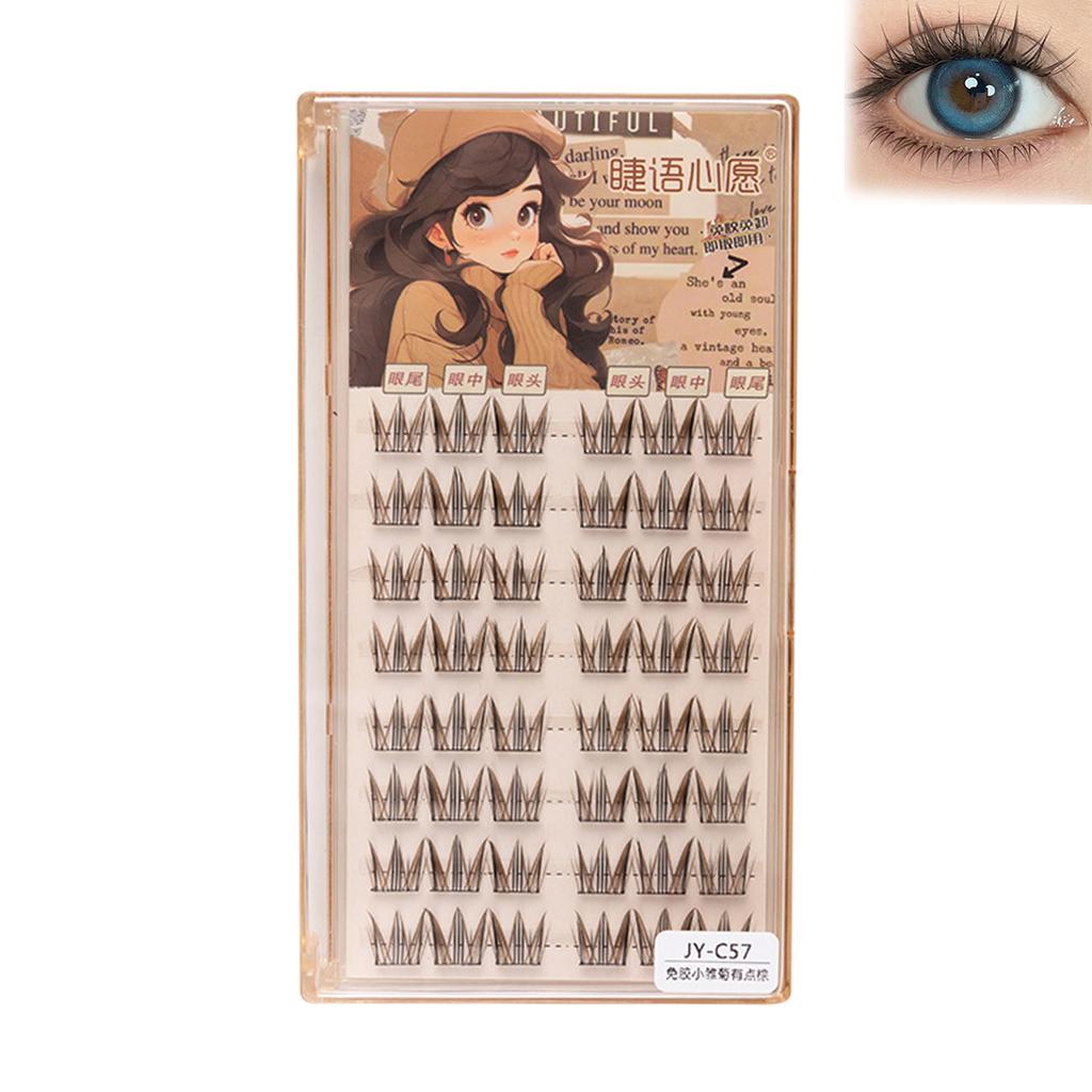 Glue-free Realistic False Eyelashes Daily Stereoscopic Fluffy Eyelashes Clusters for Eye-Lifting Effect DIY Makeup Use