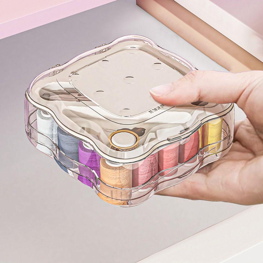 Partitioned Hand Sewing Tool Kit Multi-functional Magnetic Needle Thread Box  Beginners