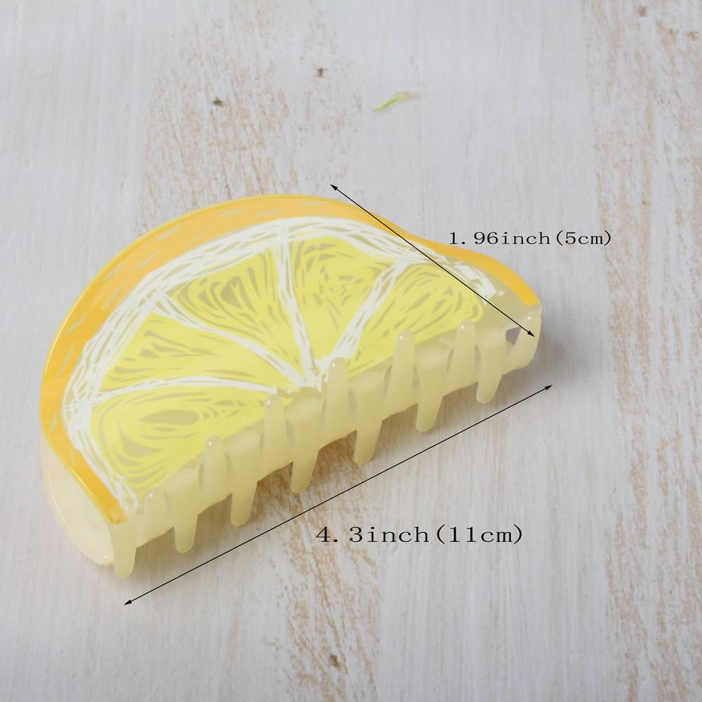 Fruit Doodle Acrylic Hair Claws Cute Watermelon Lemon Large Claw Clip for Women Hairpins Headwear Girl Summer Hair Accessories