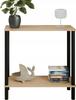 Konsola Loft Z Półką 80X30X80 Cm Metalowa Czarna Do Przedpokoju