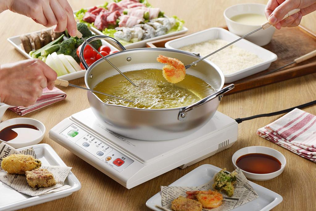 Castle Enterprise Yoshikawa Mirakutei II Кастрюля для темпуры 24 см, для индукционных плит, Сделано в, Доступна подарочная упаковка, Крышка, (с термометром), Совместимый, Япония,