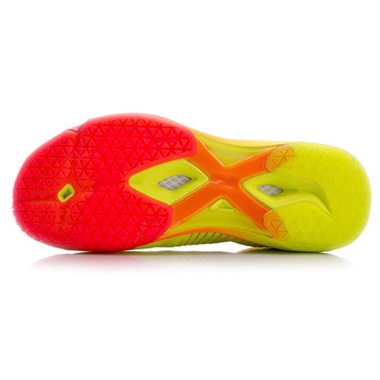 Li Ning Raid Rebound Амортизация Дышащие Нескользящие Высокие Бадминтонные Кроссовки Унисекс Флуоресцентный Ярко-Зеленый AYAN015-4