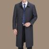 Мужская шерстяная длинная ветровка для мужчин среднего и пожилого возраста, деловое повседневное толстое пальто, осенне-зимнее новое шерстяное пальто для папы
