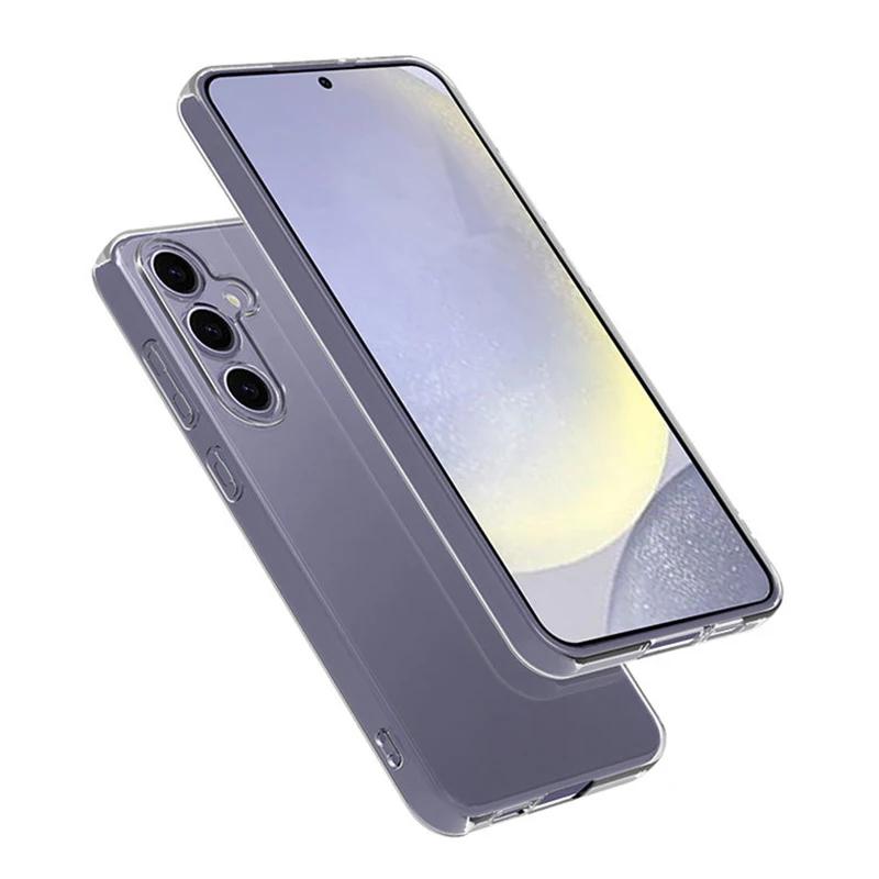 Simple Slim Soft TPU Clear Transparent Phone Case On For Samsung Galaxy S24 FE S24FE G Cover Fundas Capa