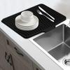 Heat Resistant Silicone Draining Board Mat Large size Diversion Opening Slope Kitchen Dish Drainer Pad Nonslip Dish Drying Mat