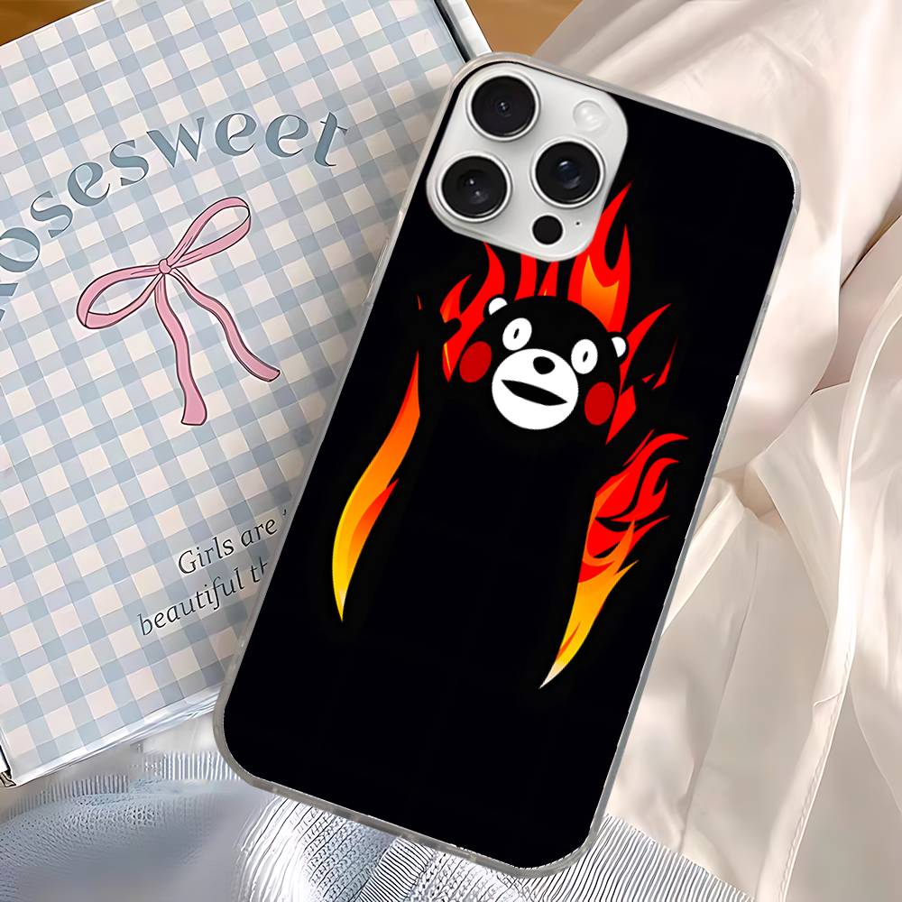 Kumamon Phone Case For IPhone 11 12 13 14 15 16 17 Plus Pro Max Satin Glossy Colorful