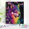 Painting By Numbers Colorful Wolf Oil Picture On Canvas For Beginner On Canvas Painting House Wall Decoration Painting