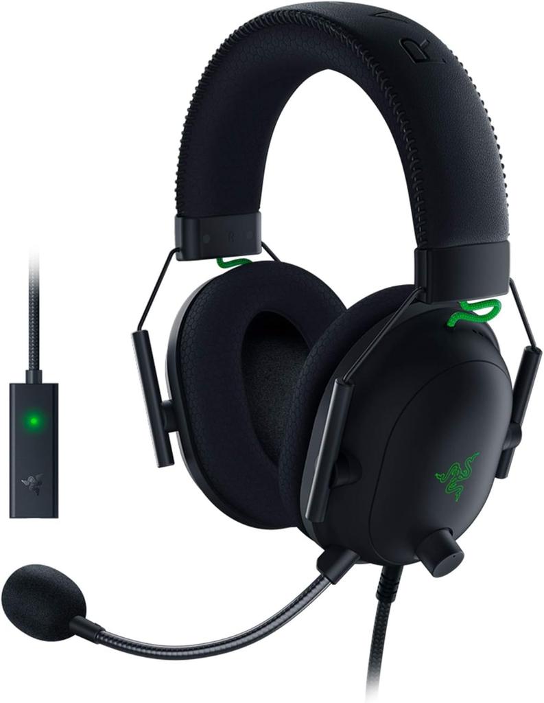 Игровая гарнитура Razer BlackShark V2 с USB-звуком USB Аналоговый THX Surround Запатентованный 50-мм однонаправленный шум Ухо Легкий Совместимый с и