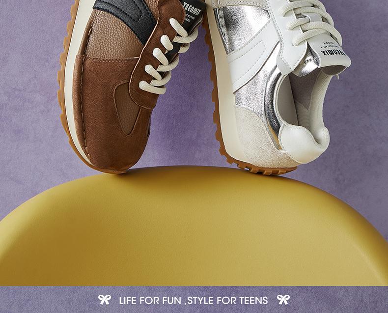 Tianmei Yi 2024 Autumn New Fashionable Leisure Retro Versatile Sports Lace up Women's Training Shoes