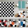 Черно-белая клетчатая волнистая полосатая геометрическая шторка для душа Водонепроницаемая полиэстеровая штора для ванной комнаты с крючками Декор для дома
